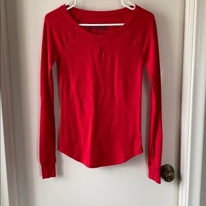 Long sleeve waffle knit